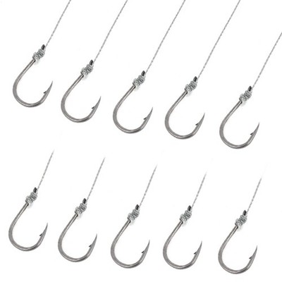 10pcs 4# Metal Eyeless Sharp Barb Fish Tackle Wire Leader Fishing Hook Gray  | eBay