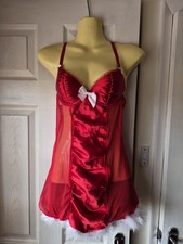 Ladies red Christmas babydoll lingerie - No Secret 34A