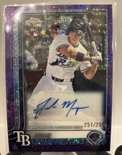 2025 Topps Chrome Update Jake Mangum 251/299 Purple Speckle Rookie Auto - Rays