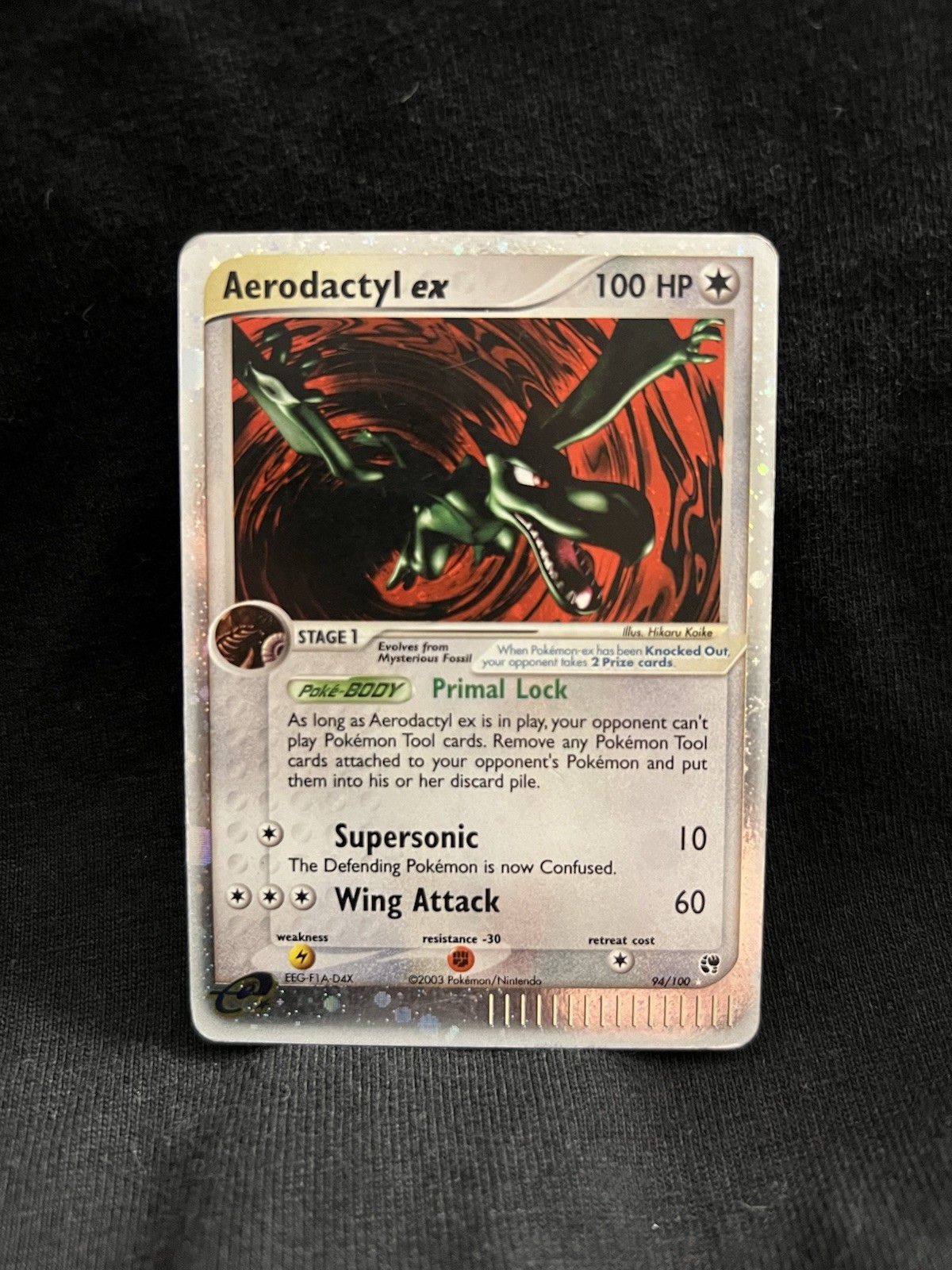 Aerodactyl Ex 94/100 Sandstorm Holo Full Art Ruby Sapphire Alt Mp Gold Star