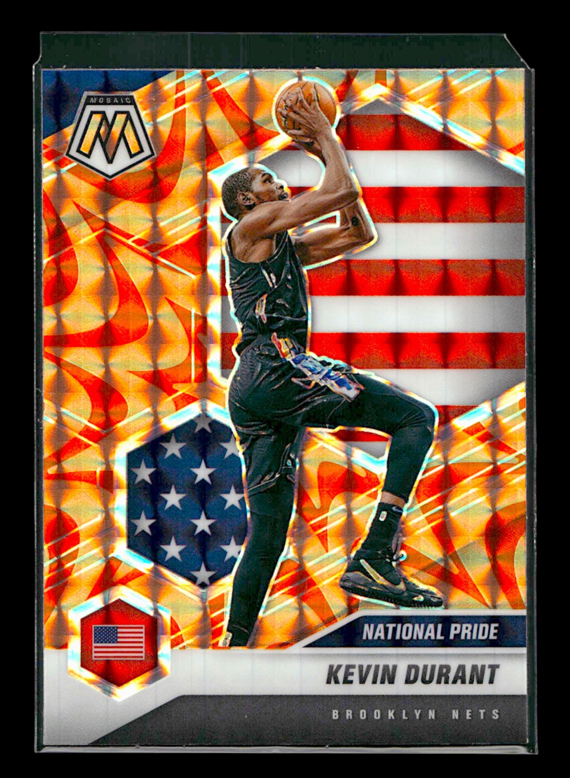 Kevin Durant 2020-21 Panini Mosaic #248 Mosaic Reactive Orange