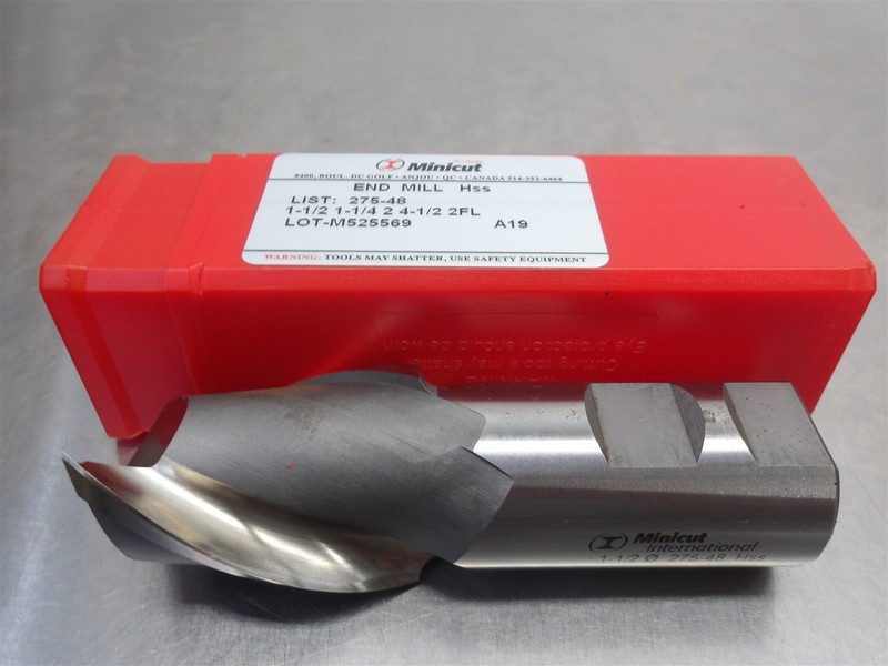 1 NEW! Minicut 1.5" HSS Endmill 2FL 1.25"SHK 2"LOC 4.5"OAL 210-028