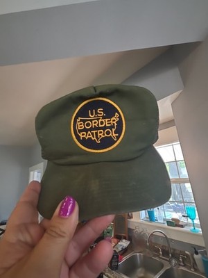Vintage 80s US Border Patrol Cap Hat Snapback  Hat Green Made In USA