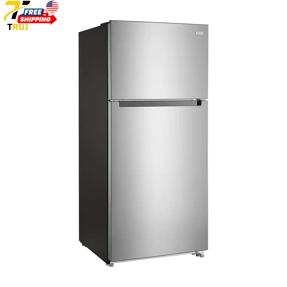 18 Cu Ft Top Freezer Refrigerator in Stainless Steel Look | eBay