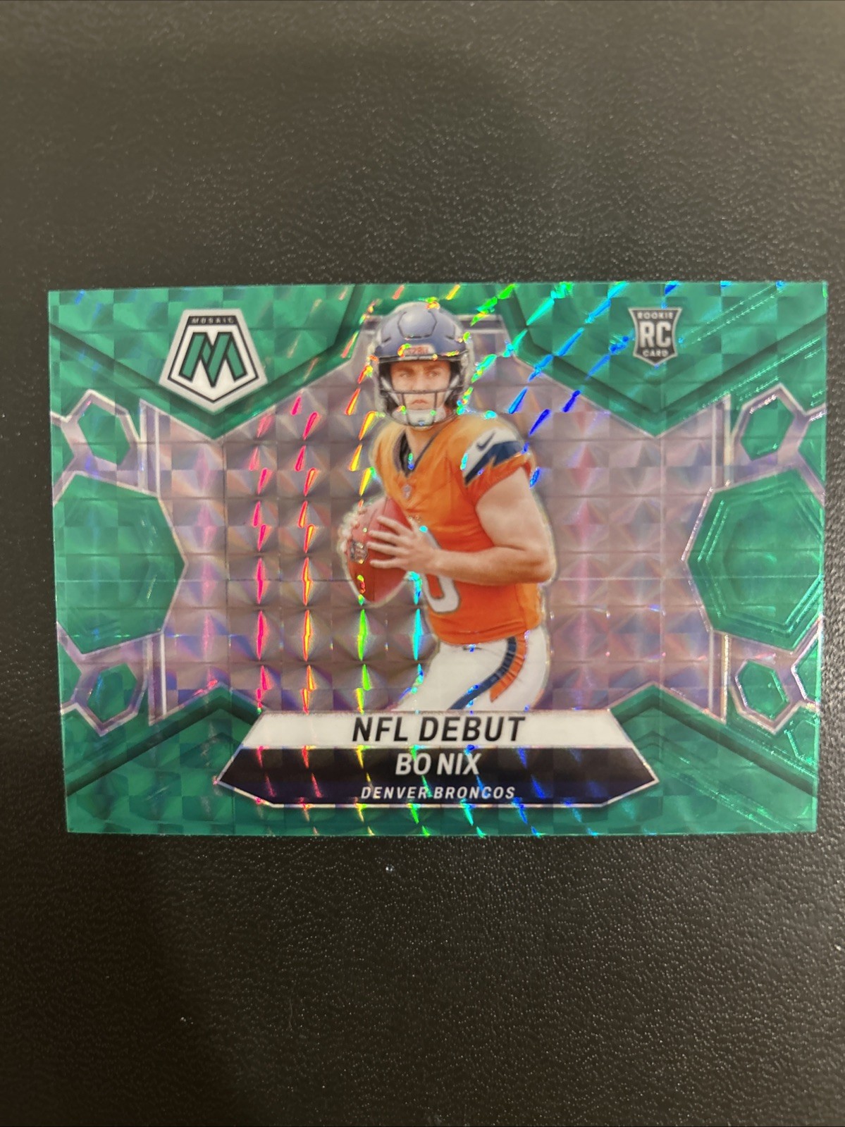 2024 Panini Mosaic - NFL Debut Bo Nix #271 Green Mosaic Prizm (RC)