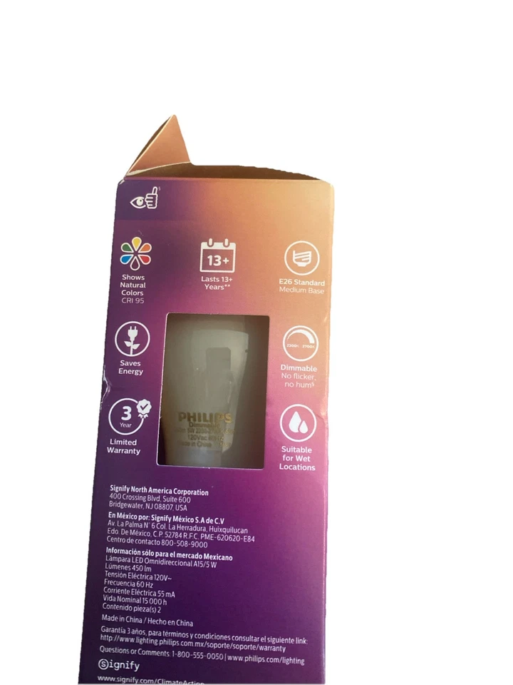 Philips Ultra Definition Soft White 40w LED Bulbs A15 Medium Base E25, 2 Pack - Image 4 of 4