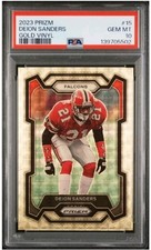 2023 Panini Prizm Deion Sanders #15 Gold Vinyl Prizm #/5 PSA 10