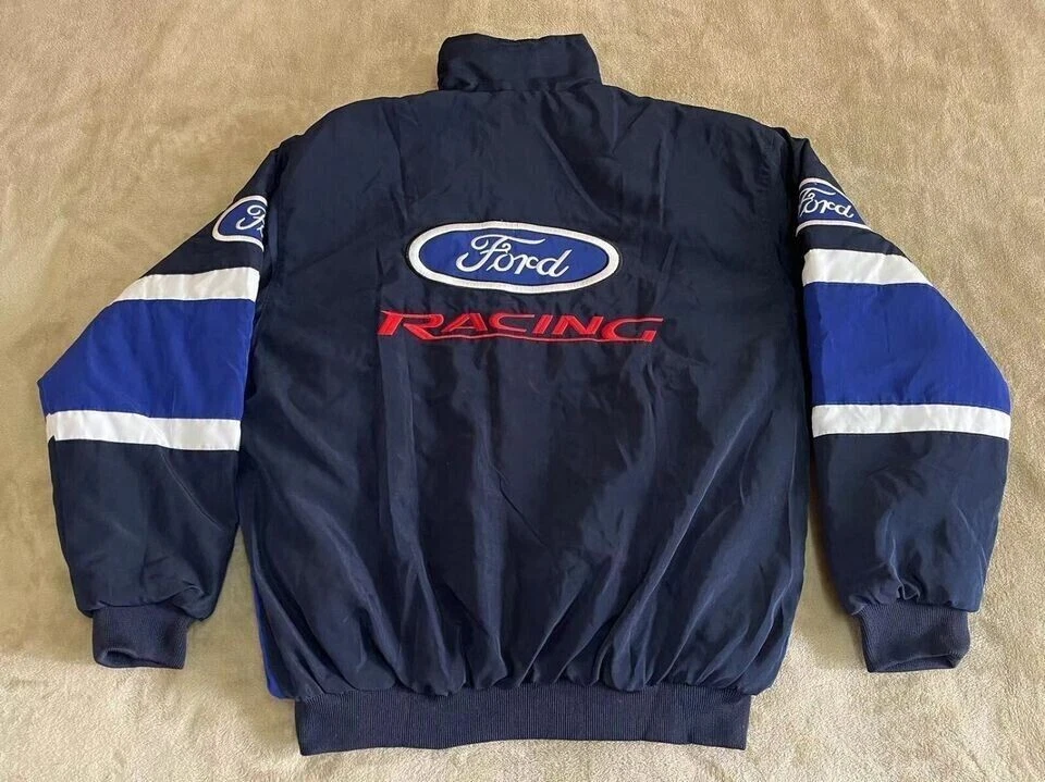 Abrigo chaqueta adulto hombre con estampado de sublimación bordado para Ford F1 carreras vintage Foto 2 de 4