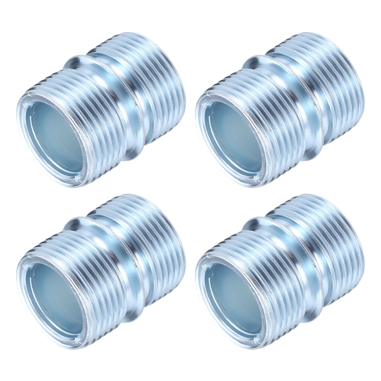 4 Pcs Silver Metal Rack Connector 1.1"x0.98" Wire Shelving Poles