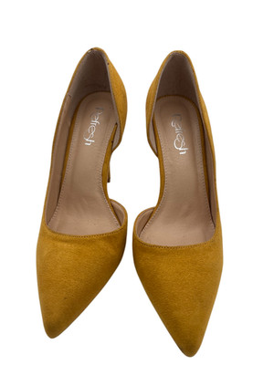 Refresh Suede Pointed Toe D'orsay High Heel Pumps Size 11 US / 41 EU Mustard