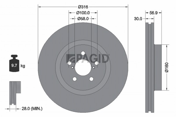 2X Pagid Bremsscheibe 55365NC FüR Outback BR Forester Legacy 4 BL 5 Station BP-image