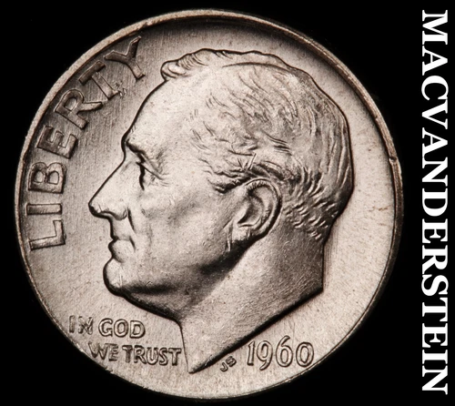 1960-D Silver Roosevelt Dime- Lustrous Choice Gem Brilliant Uncirculated  #i6201