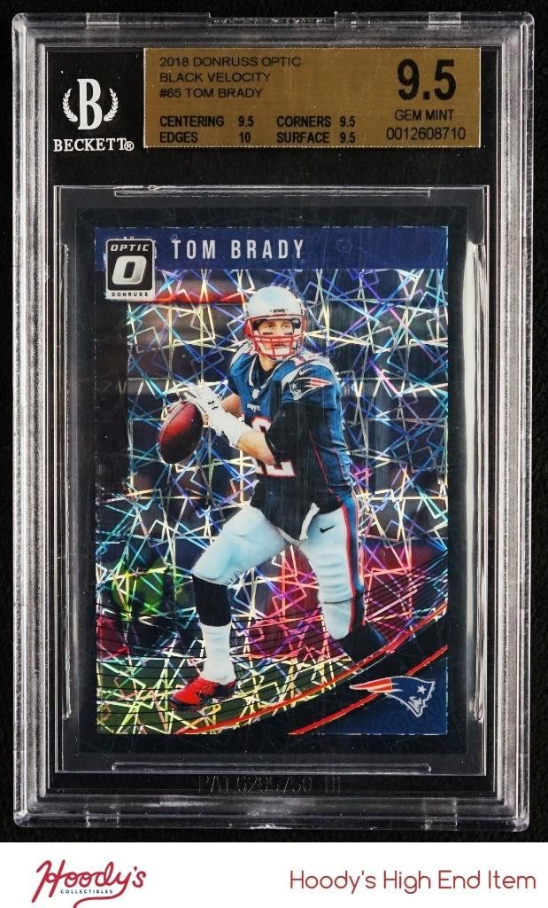 2018 Donruss Optic Black Velocity #65 Tom Brady 24/25 BGS 9.5 GEM PATRIOTS