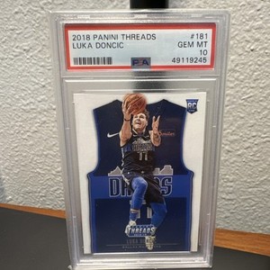 2018-19 Panini Threads Luka Doncic RC Rookie #181 Mavericks PSA 10