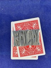 Poker Card Guard protector, “FOLD!”Handmade One Of, sterling silver chromestyle