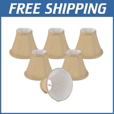 Set of 6 Small Lamp Shades, Clip-on Drum Shades