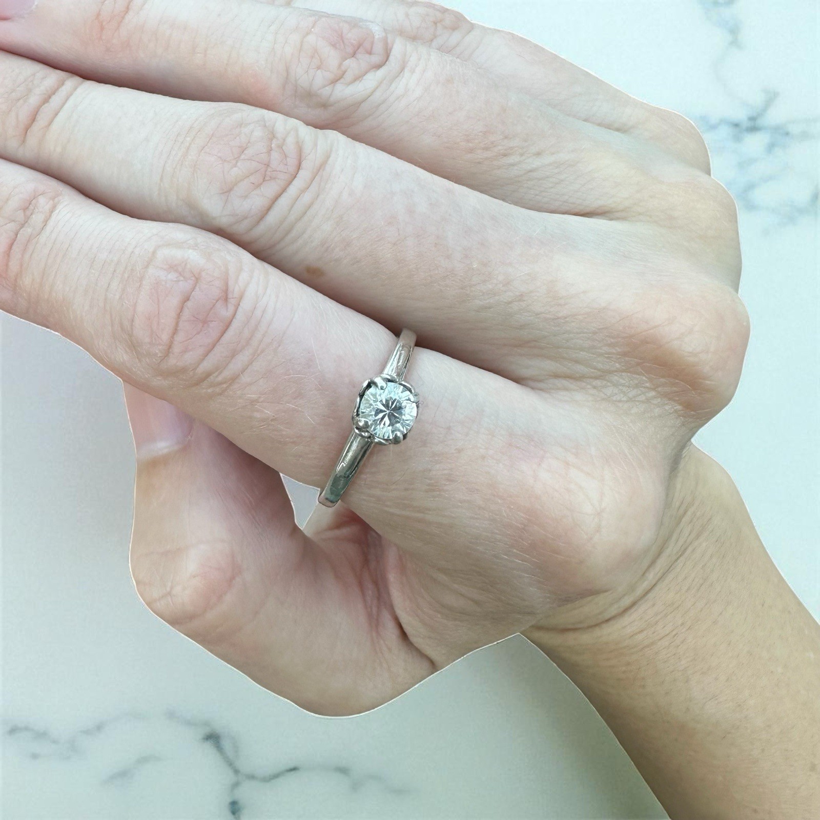 Sterling Silver Solitaire Promise Ring Heart Cuto… - image 3