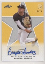 2020 Leaf Perfect Game National Showcase Yellow 15/25 Brayden Sanders Auto 1u6