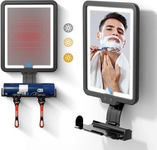 Heated Anti-Fog Shower Shaving Mirror,9.5 8 Inch LED Shower Mirror Fogless