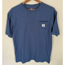 Carhartt Original Fit Medium Mens Heather Blue Pocket Work T-Shirt Utility