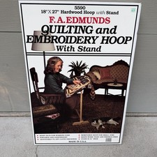 Vintage NEW 18x27" Hardwood Hoop Stand F.A.EDMUNDS Quilting and Embroidery Hoop