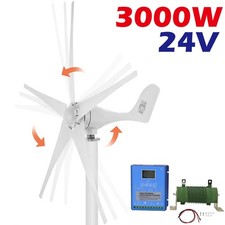3kw 24v Wind Turbine Generator Windsolar Dumpload Charge Controller Regulator