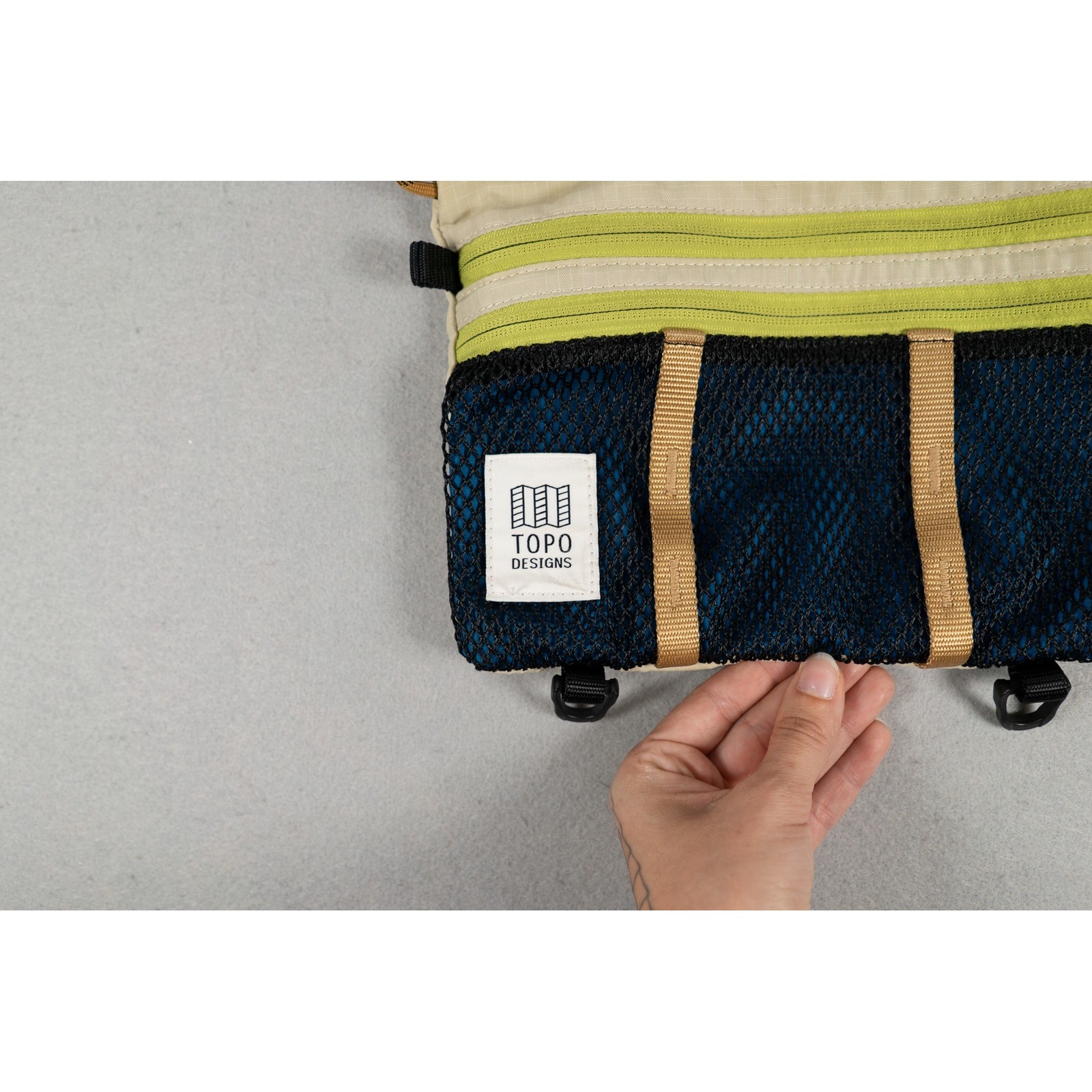 Topo Designs Accessory Shoulder Bag Ripstop Mesh Multi Color Block Pouch image 3