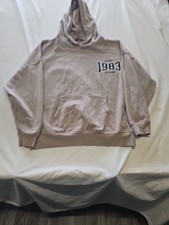 F F Richmond 1983 Oversized Hoodie in Taupe M T822
