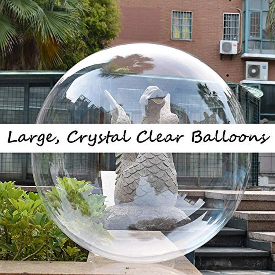 Прозрачные воздушные шары большой, 10 шт. широкий гриф предварительно растянут большой гигантский прозрачный Bu... - Изображение 2 из 4