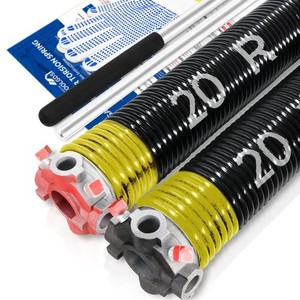 Pair of 2" Garage Door Torsion Springs Set with Non-Slip Winding Bars & Glove...