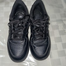 Nike Air Force 1 AF1 Kids Size 2Y Triple Black Lace-Up Low Top Sneakers