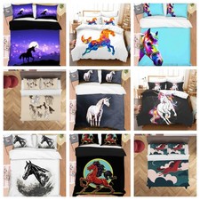 3D Unicorn Horse Geometric Colorful Quilt Cover Duvet Cover Comforter set