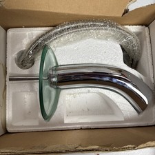 Chrome Glass Bathroom Basin Faucet Waterfall Spout Deck Mounted Mixer Sink Taps