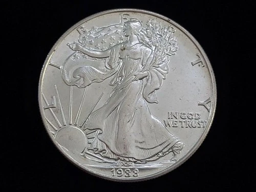 1988 $1 American Silver Eagle 1oz Fine Silver Coin #7 NICE!