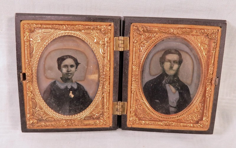 Ninth Plate Ambrotype Fashionable Young Couple Thermoplastic Union Case