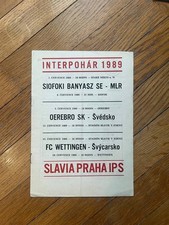 *! SLAVIA PRAGUE Czechia v SIOFOKI Hun OREBRO Sw WETTINGEN Switz 1989 IC RARE