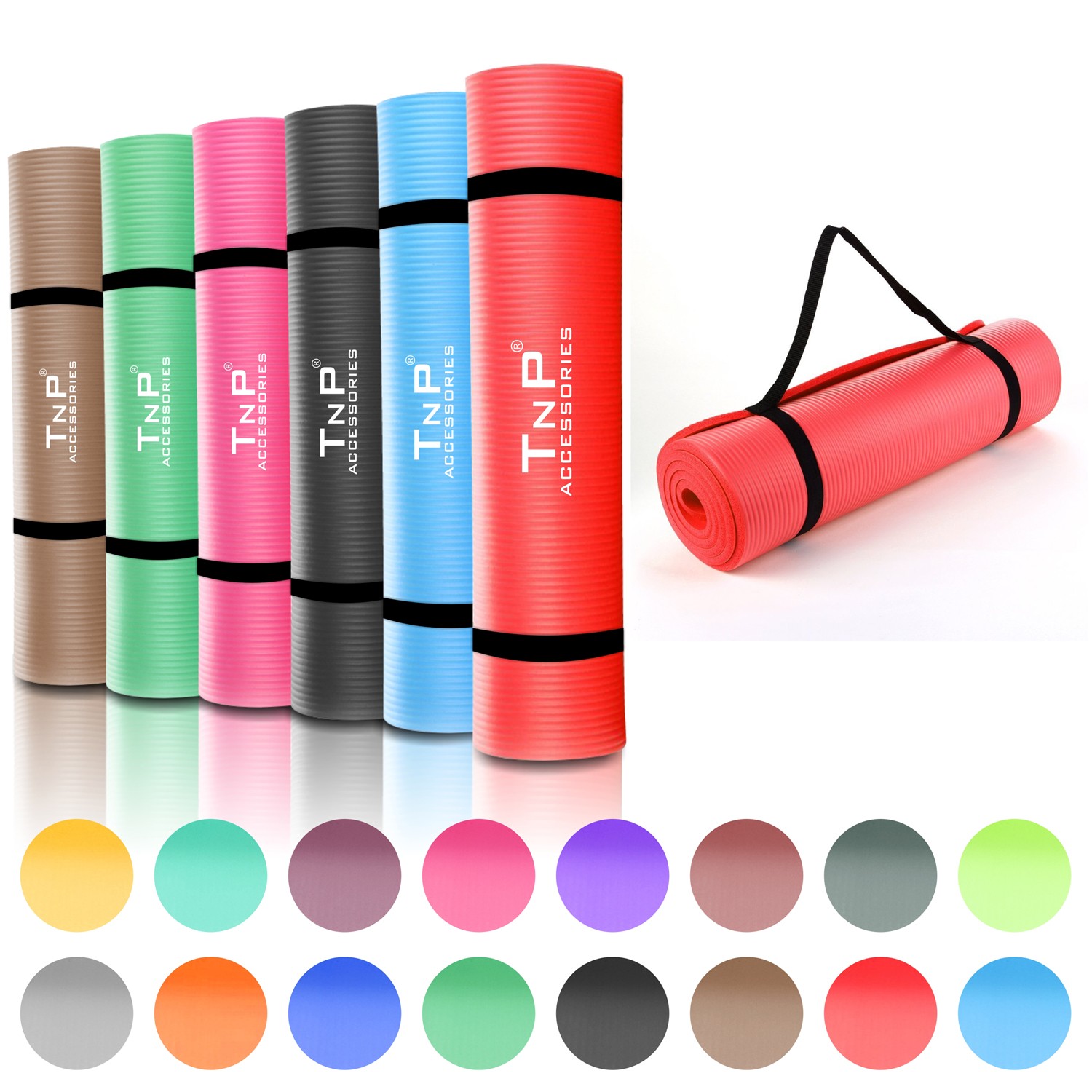 Yoga Mat 15mm Thick Gym Exercise Fitness Pilates Workout Mat Non Slip Large NBR