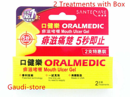 OralMedic gel de traitement de l'ulcère buccal bâton 5 secondes soulagement de la douleur 2 traitements - Photo 1/1