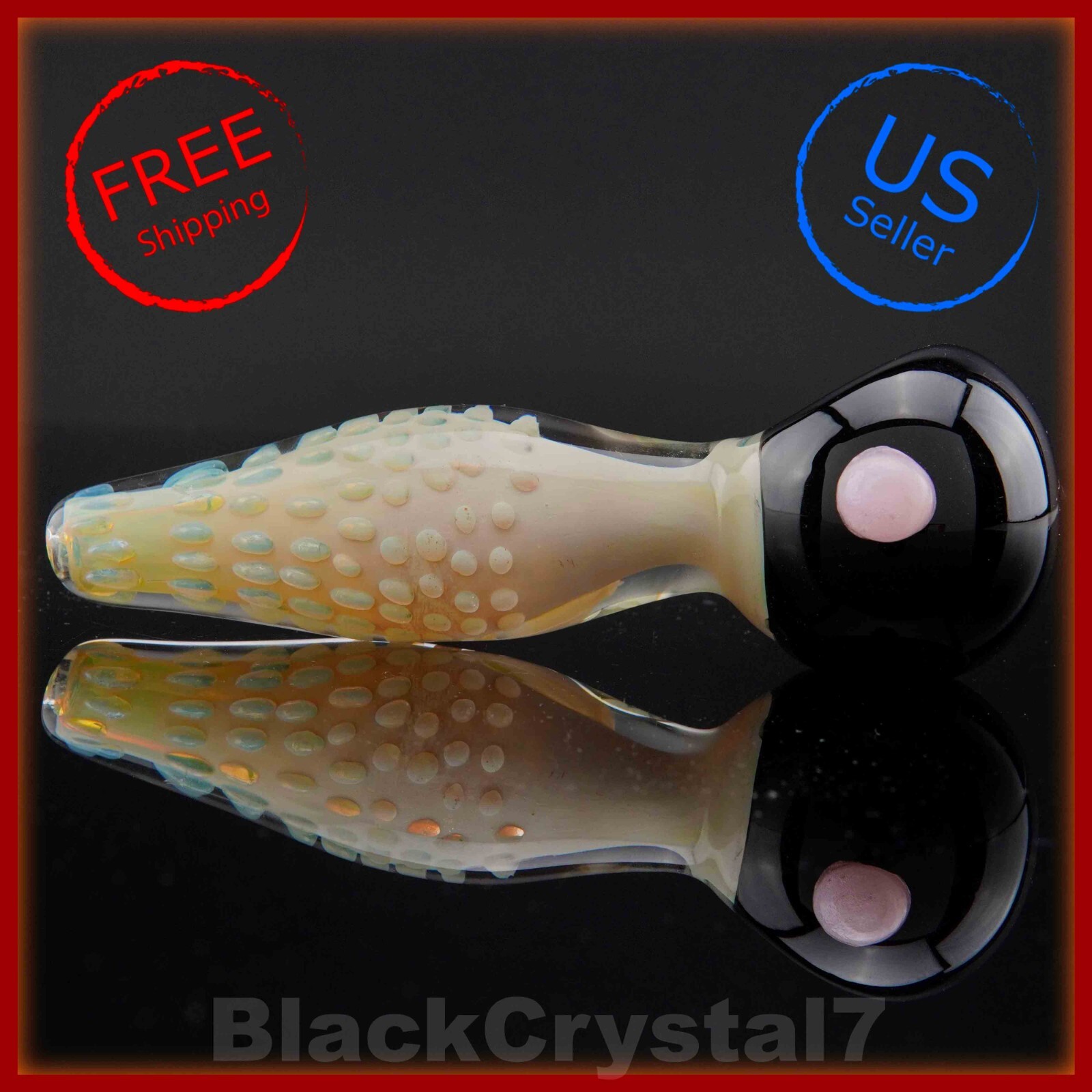 5.5 inch Handmade Thick Black Bowl Pearl Dots Tobacco Smoking Bowl Glass Pipes