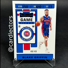 2019-20 Panini Contenders BLAKE GRIFFIN Game Ticket #10 Purple SP /49 PISTONS