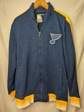 NHL St. Louis Blues CCM Full Zip Blue Yellow Jacket Medium