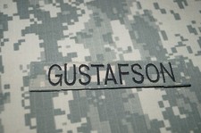 Name Tape GUSTAFSON ACU Hook and Loop Military Patch Used Authentic
