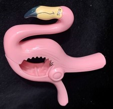 Pink Flamingo Shaped Beach Towel Clip Plastic About 4.5 Long