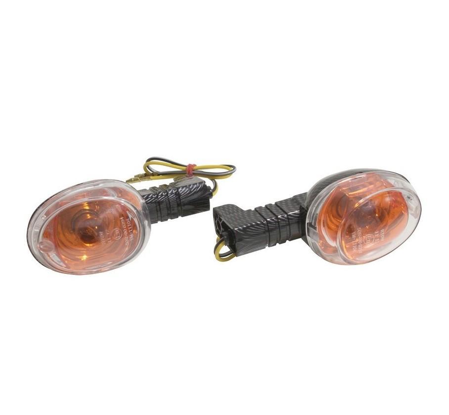 Clignotant arrière transparent look carbone pour scooter MBK Booster et Yamaha Bws après 2004