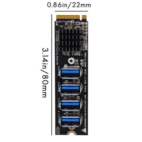 4 Port USB 3.0 Type C PCIe Expansion Card M.2 to PCIE Extender Riser Adapter j - Picture 3 of 9