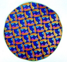 Lord R Colton Masterworks Pocket Round Taormina Blue Geo Silk - 75 Retail New