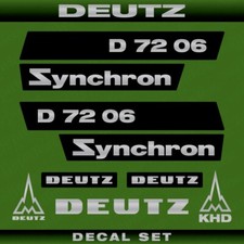 Juego de calcomanías de repuesto compatibles con tractor síncrono Deutz D7206 - pegatinas