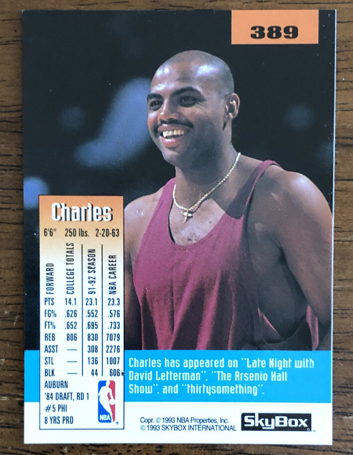 1993 Skybox Basketball Charles Barkley Phoenix Suns Card #389 | eBay
