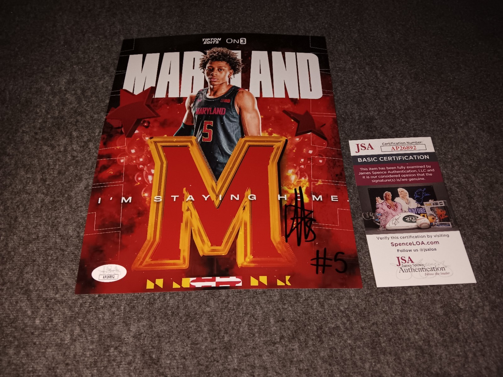 Deshawn harris smith Autographed Signed Maryland Terrapins 8x10 Jsa 