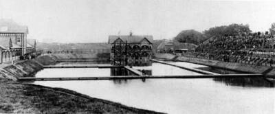 Outdoor swimming stadium for Antwerp Olympic Games 1920 Swimming OLD PHOTO